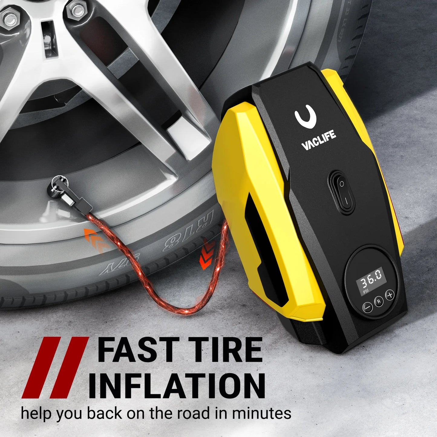 12V DC Tire Inflator, Auto Shutoff Air Compressor Portable, 160 Psi